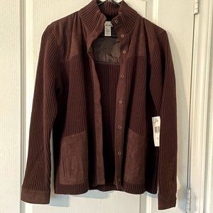 Women's Jones New York Jacket Brown Size Large NWT